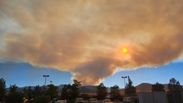 Smoke in a sky.